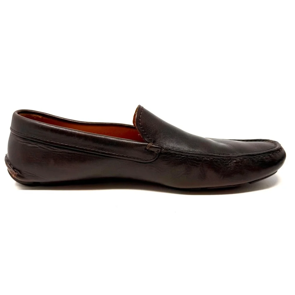 Prada Mens‎ 2D 1101 Dark Brown Leather Driving Moccasins  Mocs Loafers Shoes 8